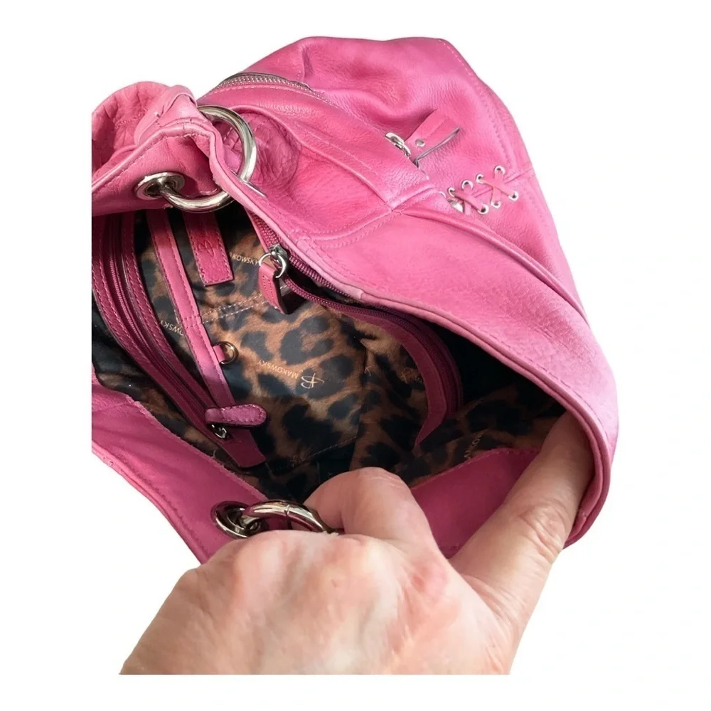 B Makowsky Soft Leather Pink Handbag